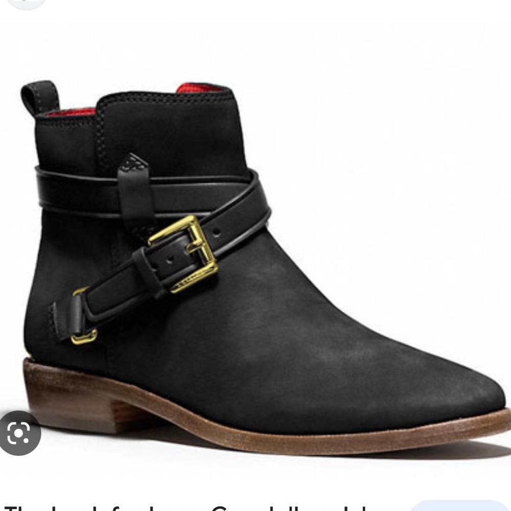 COACH Black suede ankle boots